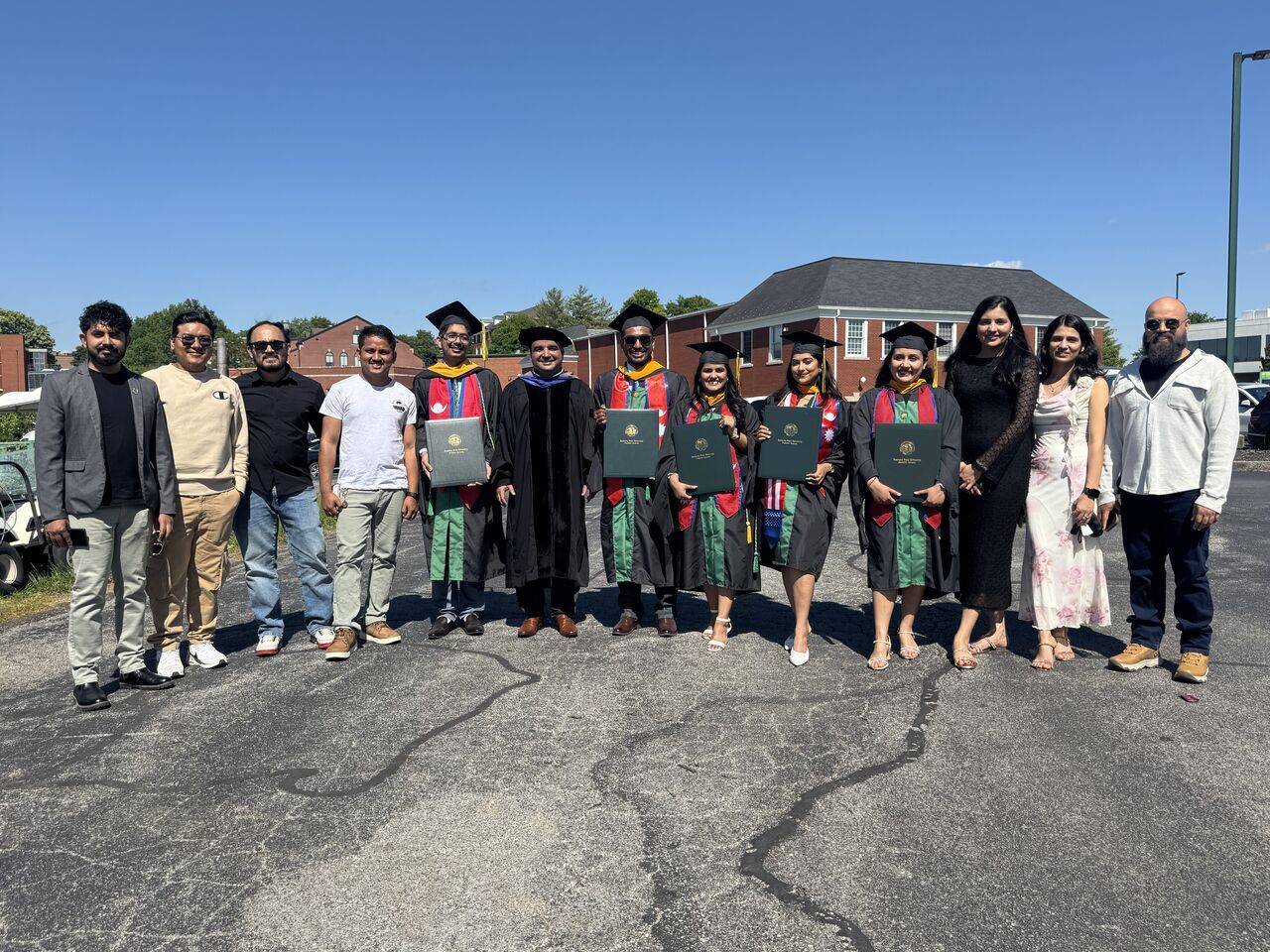 Graduate students at commencement