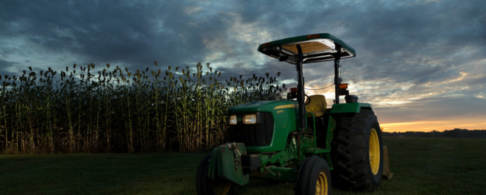 Picture of tractor in field