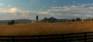 Farm house and field