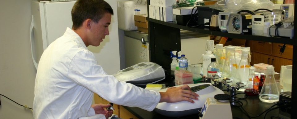 Student in Lab Representing Stem Education